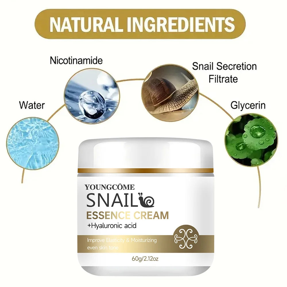 YOUNGCOME Snail essence cream with hyaluronic acid,Retinol Moisturizing Lightening Repairing Smooth Skincare Whitening Creams