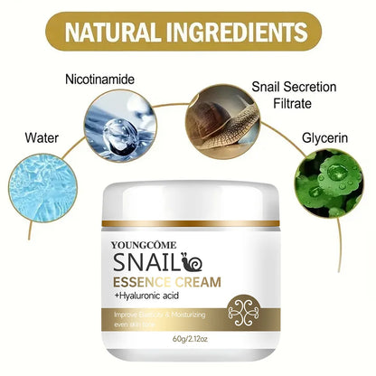 YOUNGCOME Snail essence cream with hyaluronic acid,Retinol Moisturizing Lightening Repairing Smooth Skincare Whitening Creams