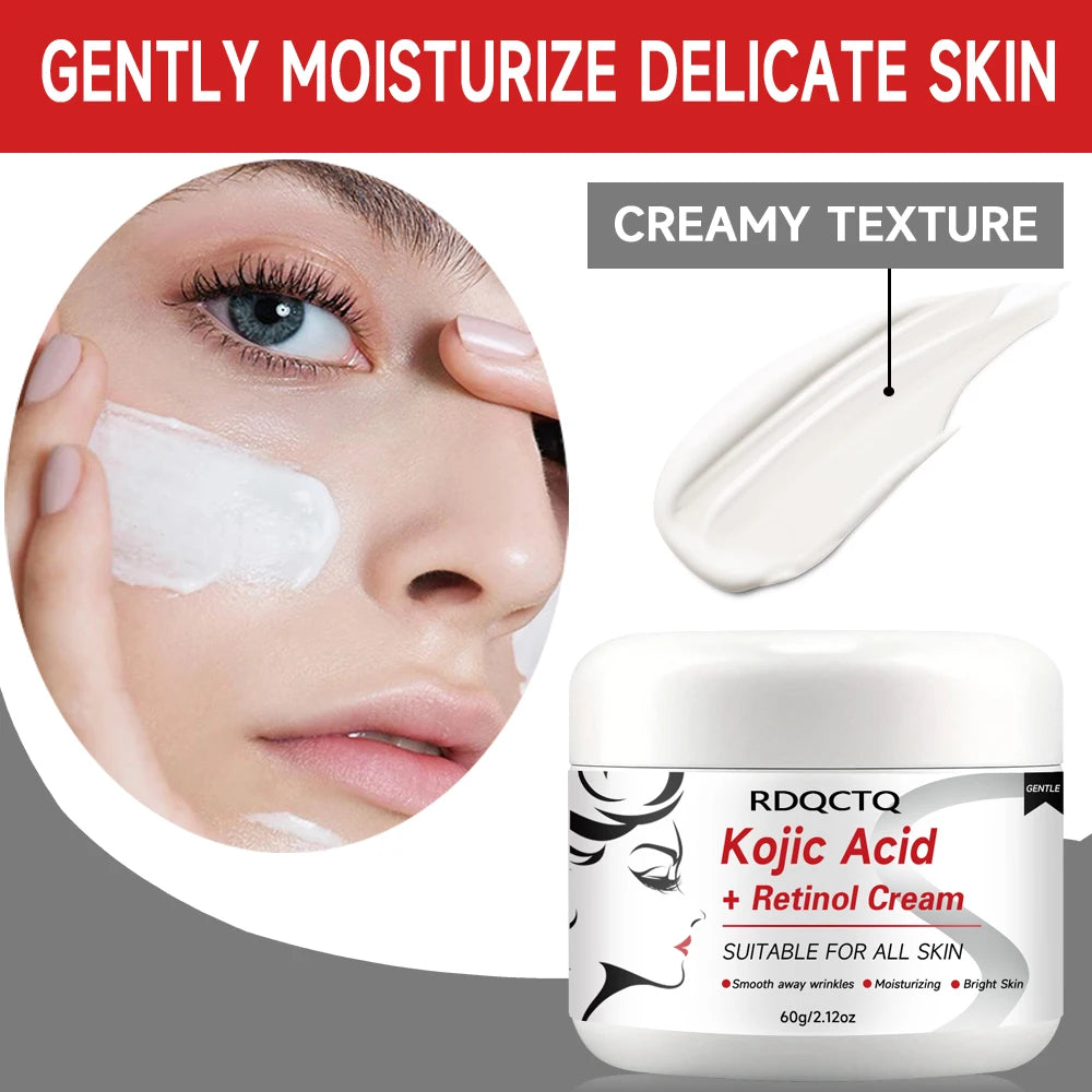 Kojic Acid & Retinol Face Cream: Gentle Hydration for Smooth, Radiant Skin – Daily Moisturizer for All Skin Types 30/60g