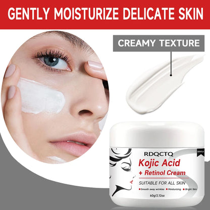 Kojic Acid & Retinol Face Cream: Gentle Hydration for Smooth, Radiant Skin – Daily Moisturizer for All Skin Types 30/60g