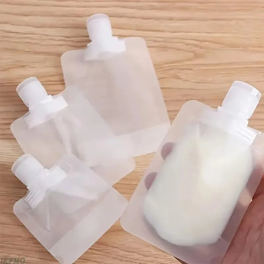 10-60pcs Refillable Packaging Bags Travel Essentials Lotion Cosmetics Shampoo Shower Gel Portable Bags Makeup Fluid Bottles