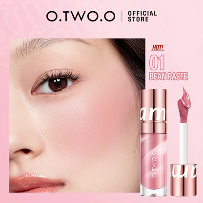 O.TWO.O Watercolor Liquid Blush Moisturizing Long Lasting Natural Silky Non-sticky Matte High Pigment Sexy Red Pink Blush Makeup