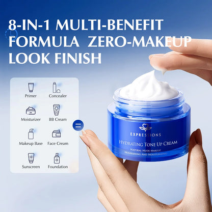 EXPRESSIONS Hydrating Tone-Up Face Cream – Niacinamide Brightening, Natural No-Makeup Look, Long-Lasting Moisturizer