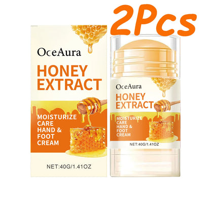 Honey Foot Care Cream Stick Nourishing Balm for Dry Cracked Feet Heel Exfoliation Softening Skin Ultra-Hydrating Hand Foot Balm