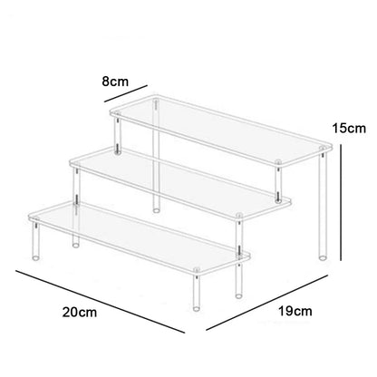 1-4 Tier Acrylic Display Stand Durable Display Rack For Cupcake Perfume Doll Transparent Trapezoidal Blind Box Storage Shelf