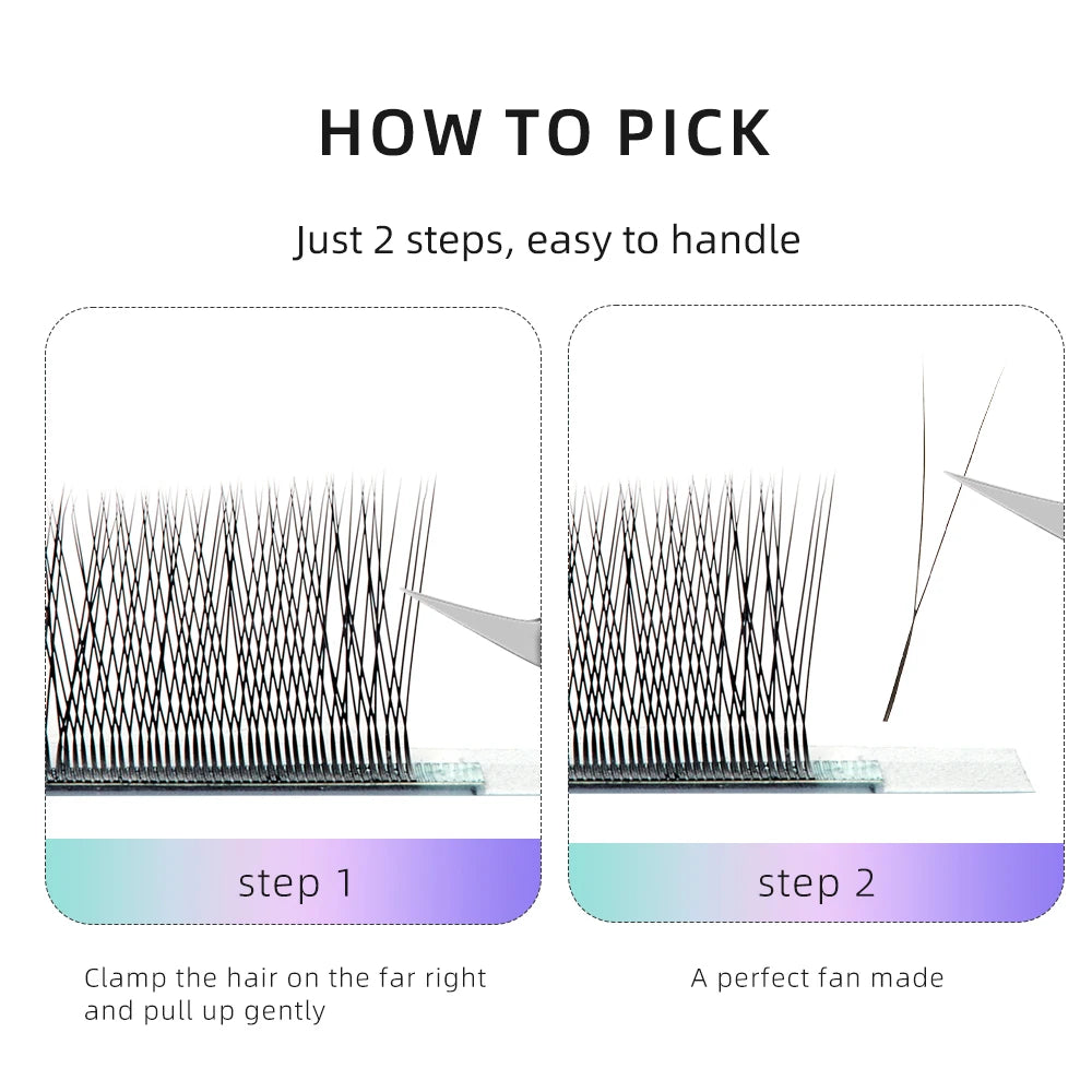Yelix 2D Y Shape Eyelashes Extension Hand Woven Premium B C D L M Natural Single Tip Lashes Supplies Makeup Mesh Net Cross Lash