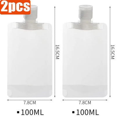 1/6pcs 30/50/100ml Lotion Dispenser Bag Travel Storage Bag Shampoo Liquid Cosmetics Storage Reusable Leak Proof Refillable Bag