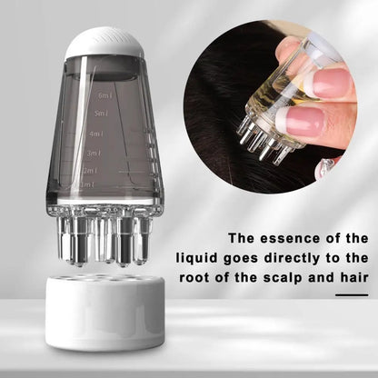 Hair Essential Oil Scalp Applicator Comb with Scale Removable Massager Brush 5 Rolling Ball Hair Growth Comb
