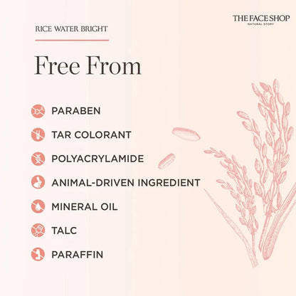 THE FACE SHOP RICE WATER BRIGHT FACE CLEANSER 150g,Smooth & Rich Lather,Gentle & Non-Tightening,Hydrating,K-Beauty,Korean Makeup