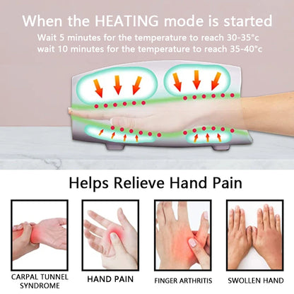 Electric Hand Massager Heat Cordless with Air Compression Finger Acupoint Palm Finger Massage Machine for Arthritis Pressure