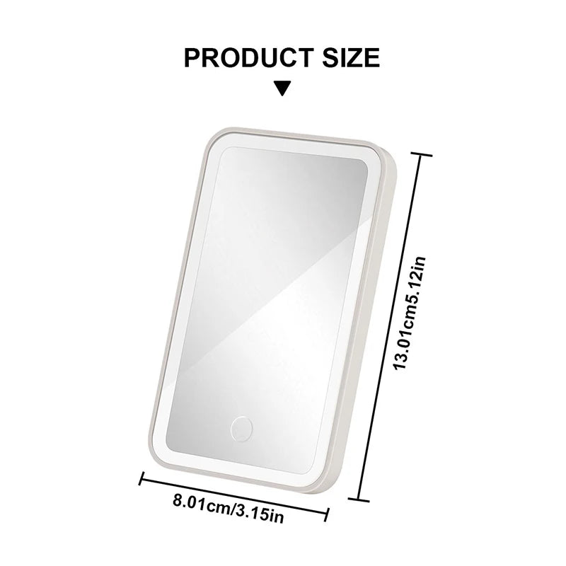 SEAMETAL Car Interior Mirrors Sun Visor Plate LED Makeup Mirror for Girls Women Rechargeable Fill Light Universal Vanity Mirror