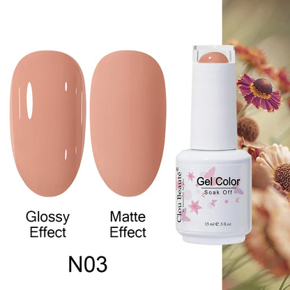 Clou Beaute 15ml Nail Gel Polish Warm Color Dark Red Brown Semi Permanent Nail Art Manicure Soak Off LED UV Varnishes Lacquer
