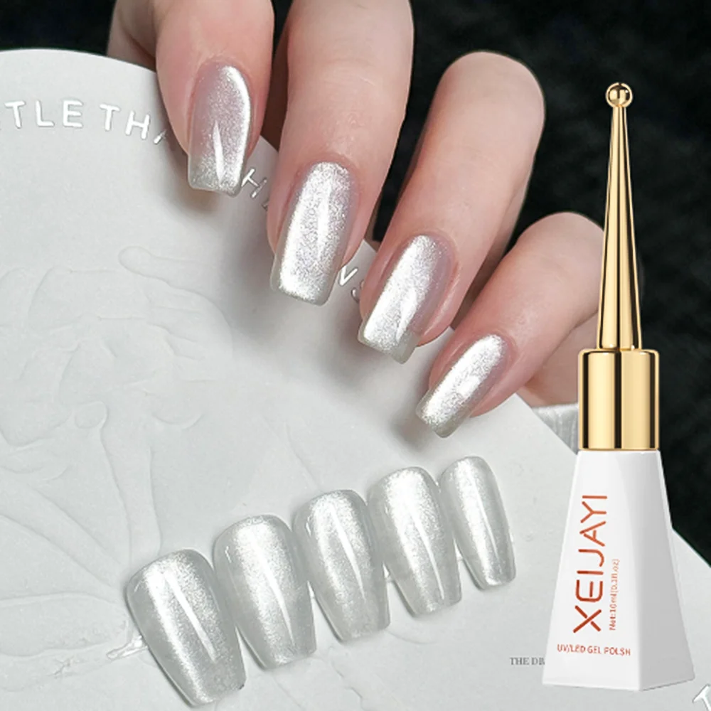 10ml Crystal Cat Eye's Magnetic Gel Nail Polish Reflective Glitter Cat Eye Gel Polish Nail Semi-permanent UV Gel Polish Manicure