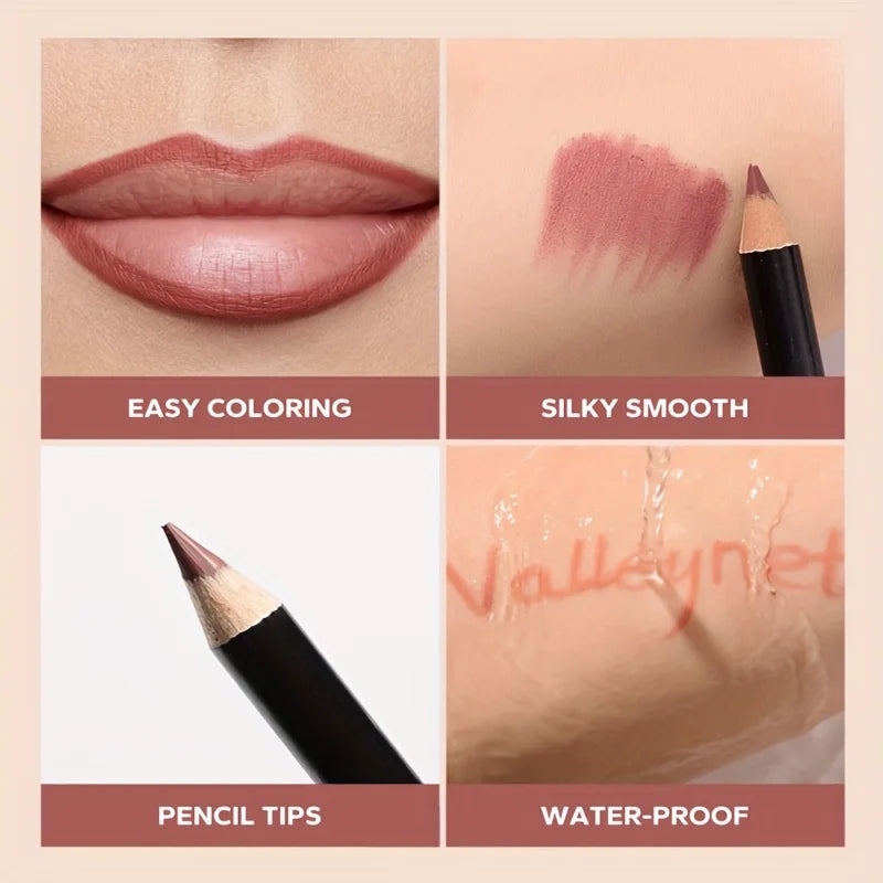 4pcs/Set Matte Lip Liner Pencil Long-Lasting, Transfer-Resistant & Smudge-Proof | Highly Pigmented, Velvety Finish Lip Combo