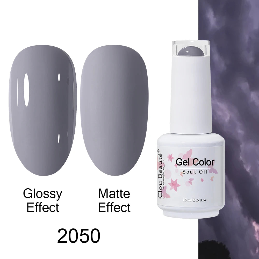 Clou Beaute 15ml Nail Gel Polish Warm Color Dark Red Brown Semi Permanent Nail Art Manicure Soak Off LED UV Varnishes Lacquer
