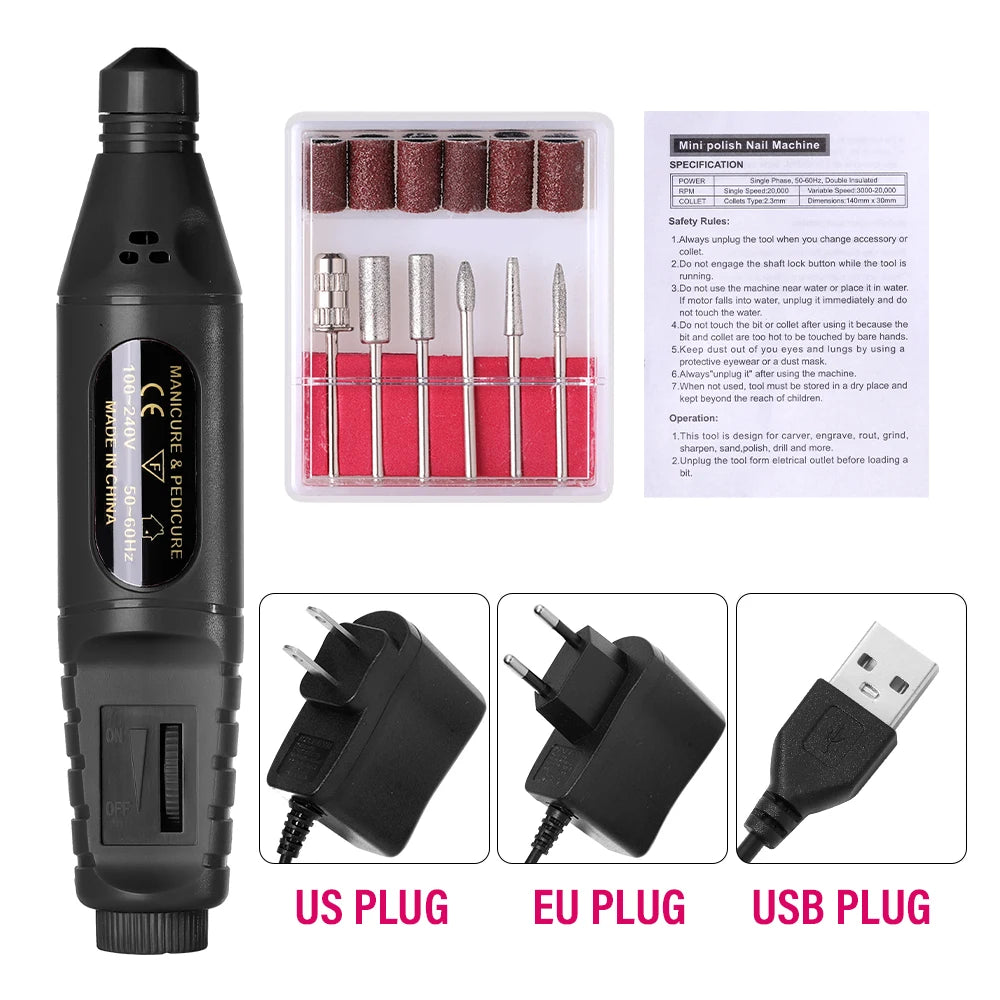 LINMANDA Electric Nail Drill Machine Nail Art Tools Machine Manicure Milling Cutter Nail Art Nail Drill Pen Salon Nail Equipment