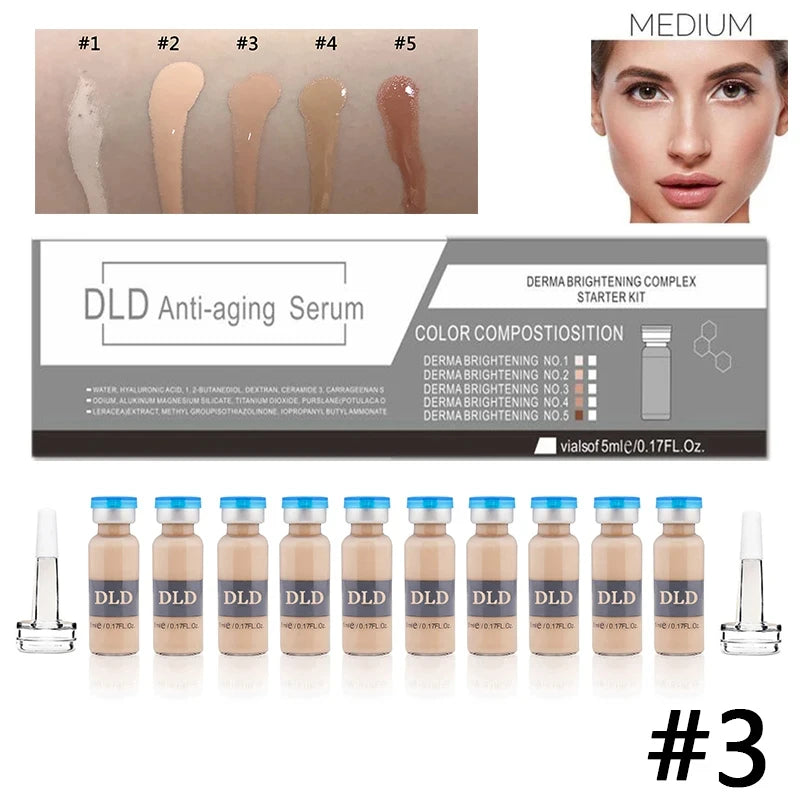 5ml BB Cream Glow Serum Starter Kit Niacinamide/Peptide Facial Foundation Cream Treatment Microparticles Moisturizing Skin Care
