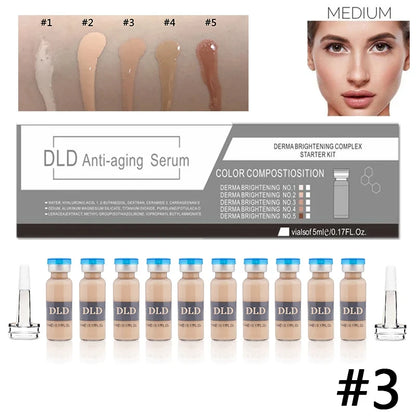 5ml BB Cream Glow Serum Starter Kit Niacinamide/Peptide Facial Foundation Cream Treatment Microparticles Moisturizing Skin Care