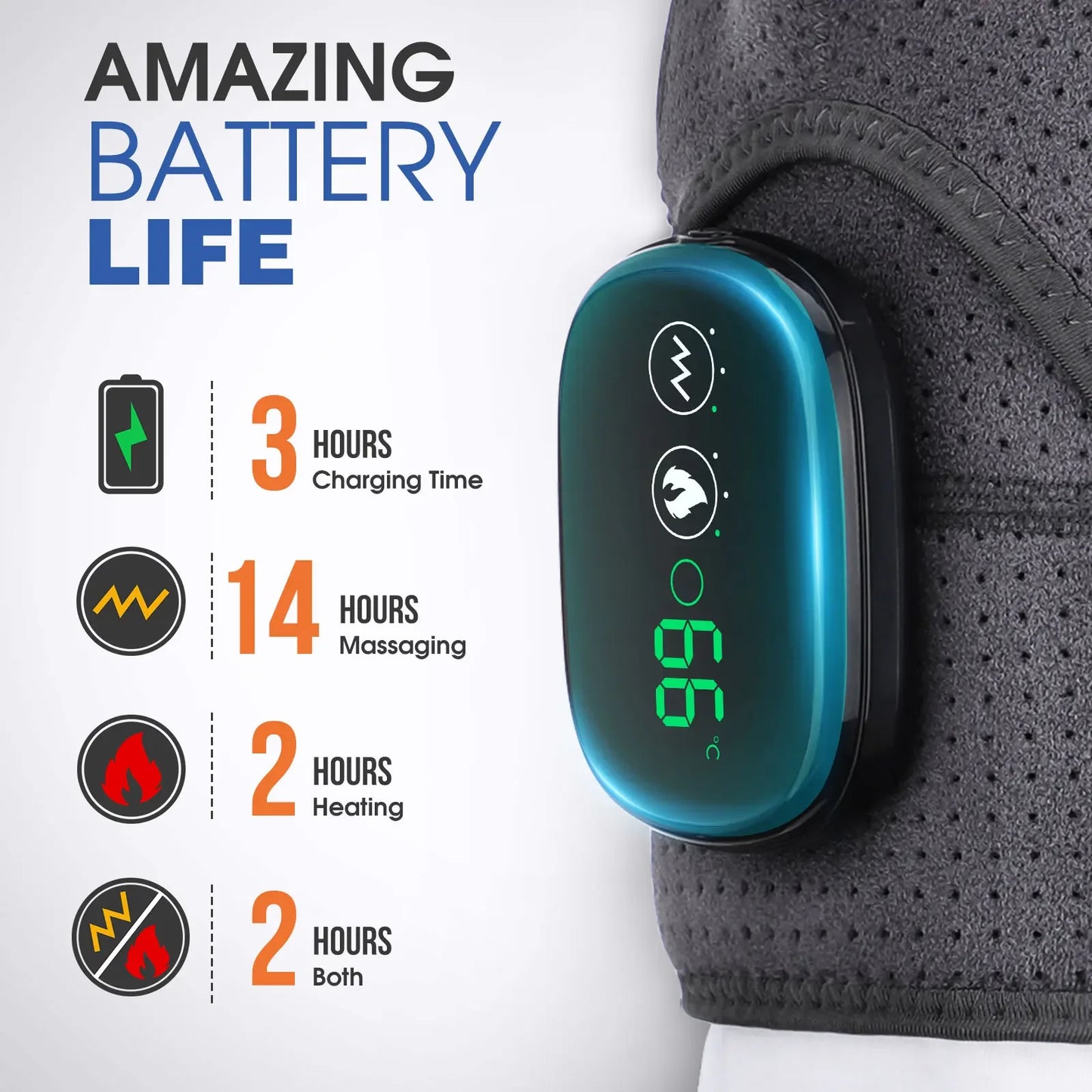 Electric Heating Shoulder Massage Back Shoulder Brace Shoulder Support Adjustable Led Hot Compress Heating Belt