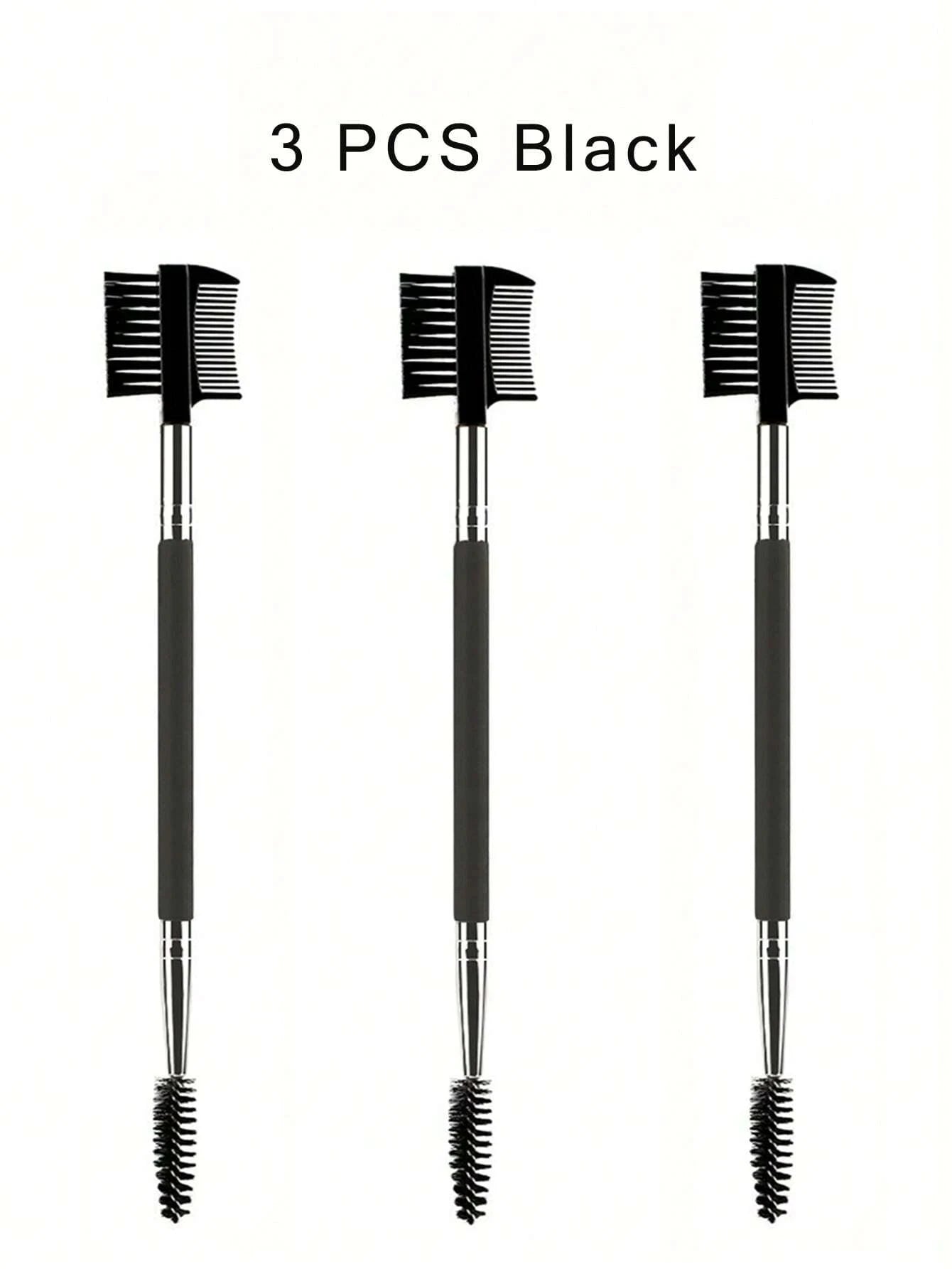 1/2/5PCS 3 Head Eyebrow Eyelash Shaper Double Head Brush Makeup Grooming Tool Cosmetic With 3 Different Spoolie Brushes