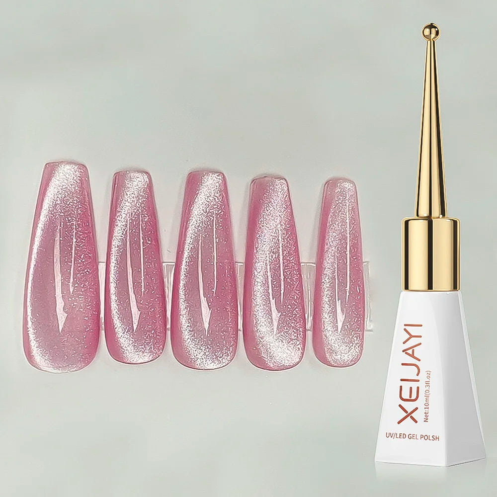 10ml Crystal Cat Eye's Magnetic Gel Nail Polish Reflective Glitter Cat Eye Gel Polish Nail Semi-permanent UV Gel Polish Manicure