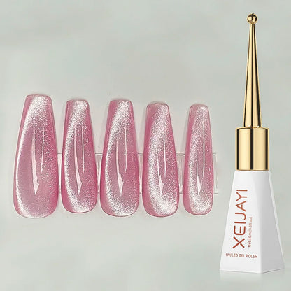 10ml Crystal Cat Eye's Magnetic Gel Nail Polish Reflective Glitter Cat Eye Gel Polish Nail Semi-permanent UV Gel Polish Manicure