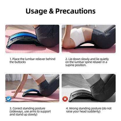 Magnetic Therapy Back Stretcher Lumbar Massager Pain Relief Device Indoor Fitness Equipment Lumbar Traction For Pain Relief
