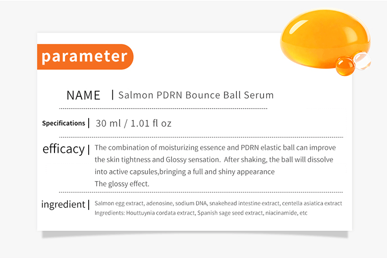Salmon PDRN Bounce Ball Serum Anti-Aging Sodium DNA & Niacinamide Essence Shake-to-Activate Oil Beads for Instant Glow & Firming