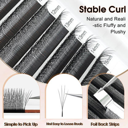 CoMango Narrow 4D W Shaped Russian Volume Eyelashes Extension Premade Fans Lashes Natural Faux Mink Lashes Makeup Products