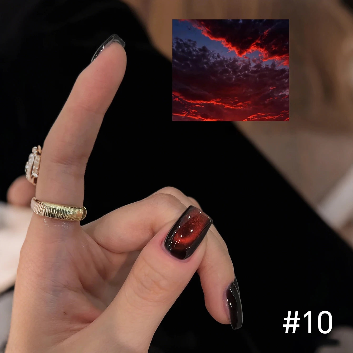 10ML 1-10PCS 2025 New Sunset Cat's Eye Nail Polish Series Amber Glass Beads Magnet Gel Nail Polish Nail Art Gold Brown Nails