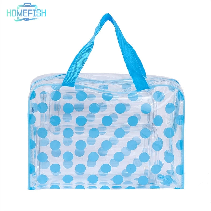 HOMEFISH Transparent polka dot women's makeup bag Waterproof PVC Cosmetic Bag Portable Women Storage Bag Toiletries Wash Bag