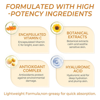 Deep Vitamin C Golden Capsule Hydrating Face Moisturizer, Antioxidant Protection, Lightweight Daily Skincare Original Korean