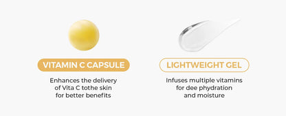 Deep Vitamin C Golden Capsule Hydrating Face Moisturizer, Antioxidant Protection, Lightweight Daily Skincare Original Korean