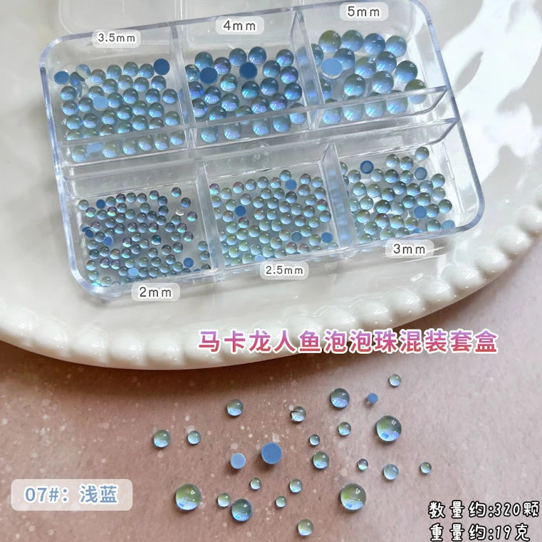 Gun Black Square Rivet Metal Round Ball Cone Alloy Fork Spoon Punk Stars Bowknot Pearl Nail Art Accessories Decorations Manicure