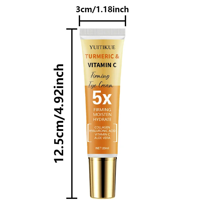 Turmeric & Vitamin C Firming Eye Cream 20ml - 5X Tightening, 30% Turmeric, Moisturizes & Smooths Eye Area