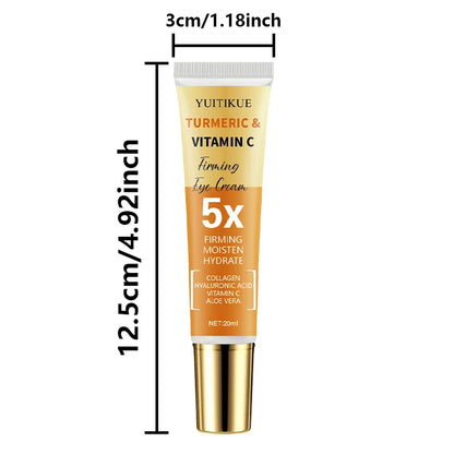 Turmeric & Vitamin C Firming Eye Cream 20ml - 5X Tightening, 30% Turmeric, Moisturizes & Smooths Eye Area