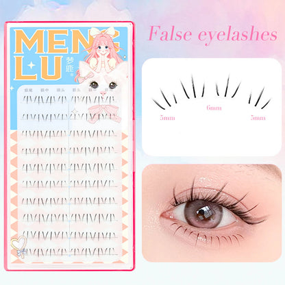 80pcs/set Segmented Lower Eyelashes False Eyelashes Makeup Tools Natural Fake Lower Lashes Women's Cosmetic Supplies
