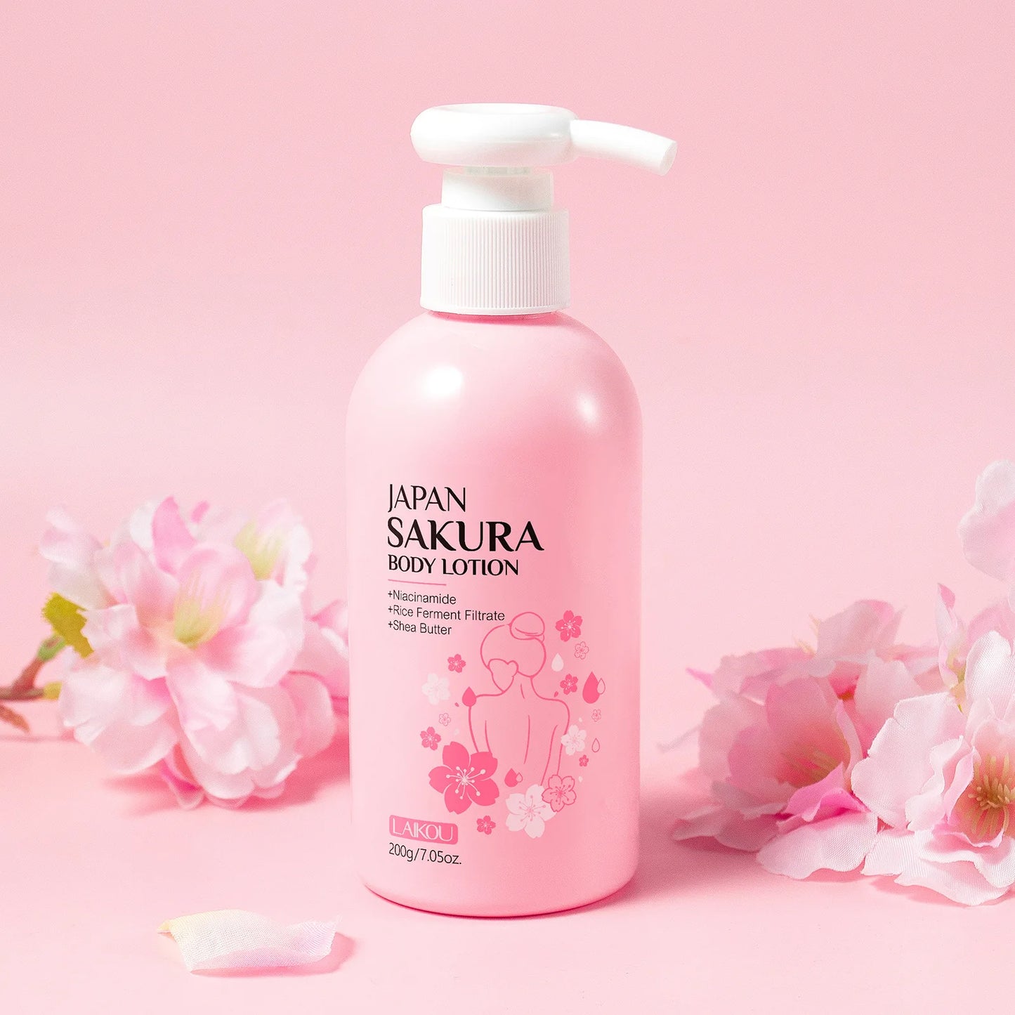 Laikou Cherry Blossom Body Lotion Moisturizing & Repairing  Winter Chapped Skin Care Moisturizing Without Greasiness 200g