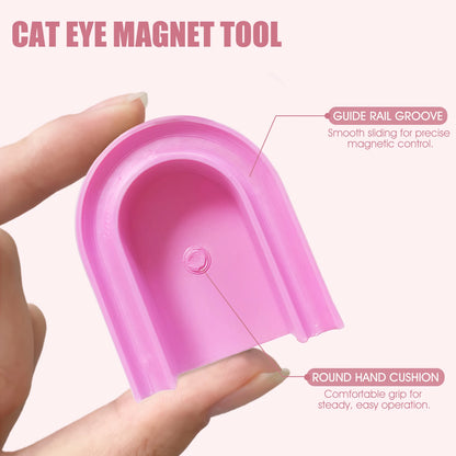 U-Shaped Magnetic Gel Polish Guide Tool Cat Eye Nail Magnet Assistant Holder Pad for Beginner DIY Manicure Magnetic Nail Art