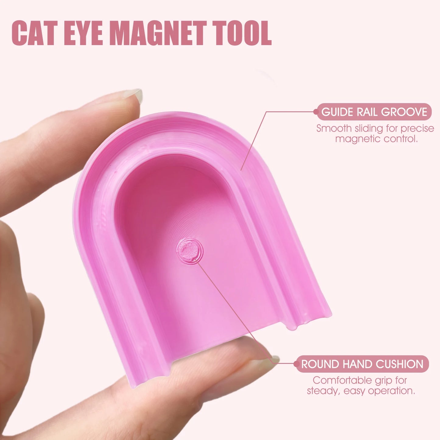 U-Shaped Magnetic Gel Polish Guide Tool Cat Eye Nail Magnet Assistant Holder Pad for Beginner DIY Manicure Magnetic Nail Art