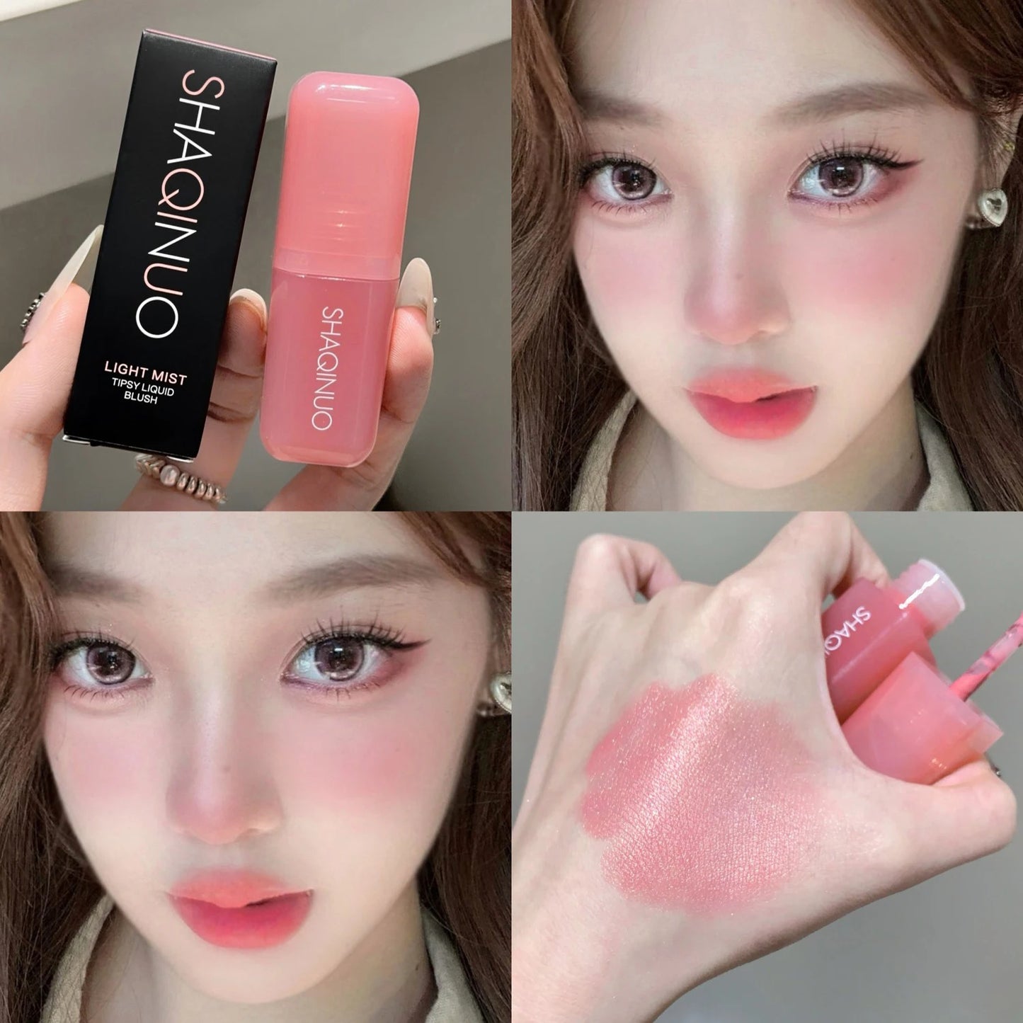 Monochrome Liquid Blusher Waterproof Moisturizing Highlight Beauty Purple Lip and Cheek Dual-use Matte Natural Rouge Face Makeup