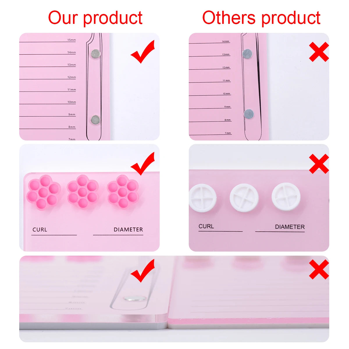 Eyelash Extension Scale Holder Magnetic Acrylic Lash Board With Glue Pallet Cup  False Eyelashes Pad Lash Makeup Tools