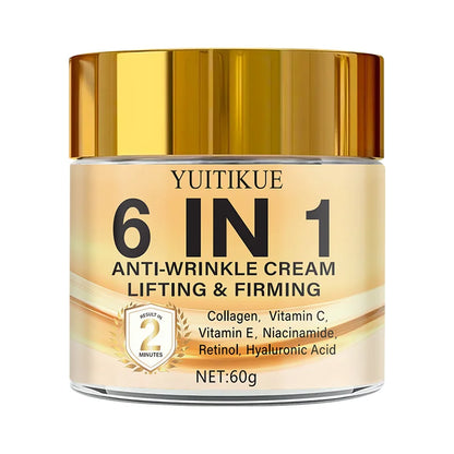 6-in-1 Anti-Wrinkle Cream 60g Quick Lifting & Firming with Collagen & Retinol Moisturizing Skin Smoothing Formula