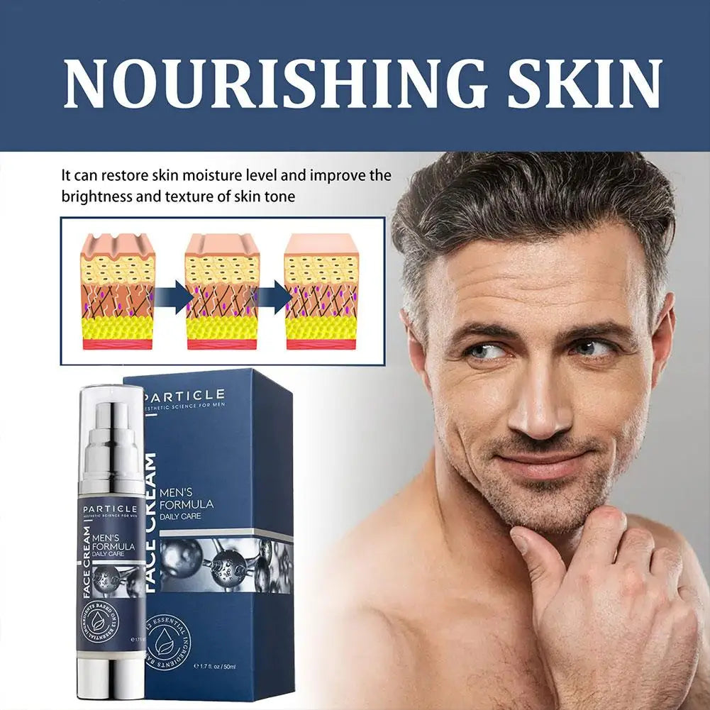 50ml 6-in-1 Men Facial Moisturizer Cream Hydrating Revitalizing Skin Care Particle Face Cream With Collagen Anti Aging & Wrinkle