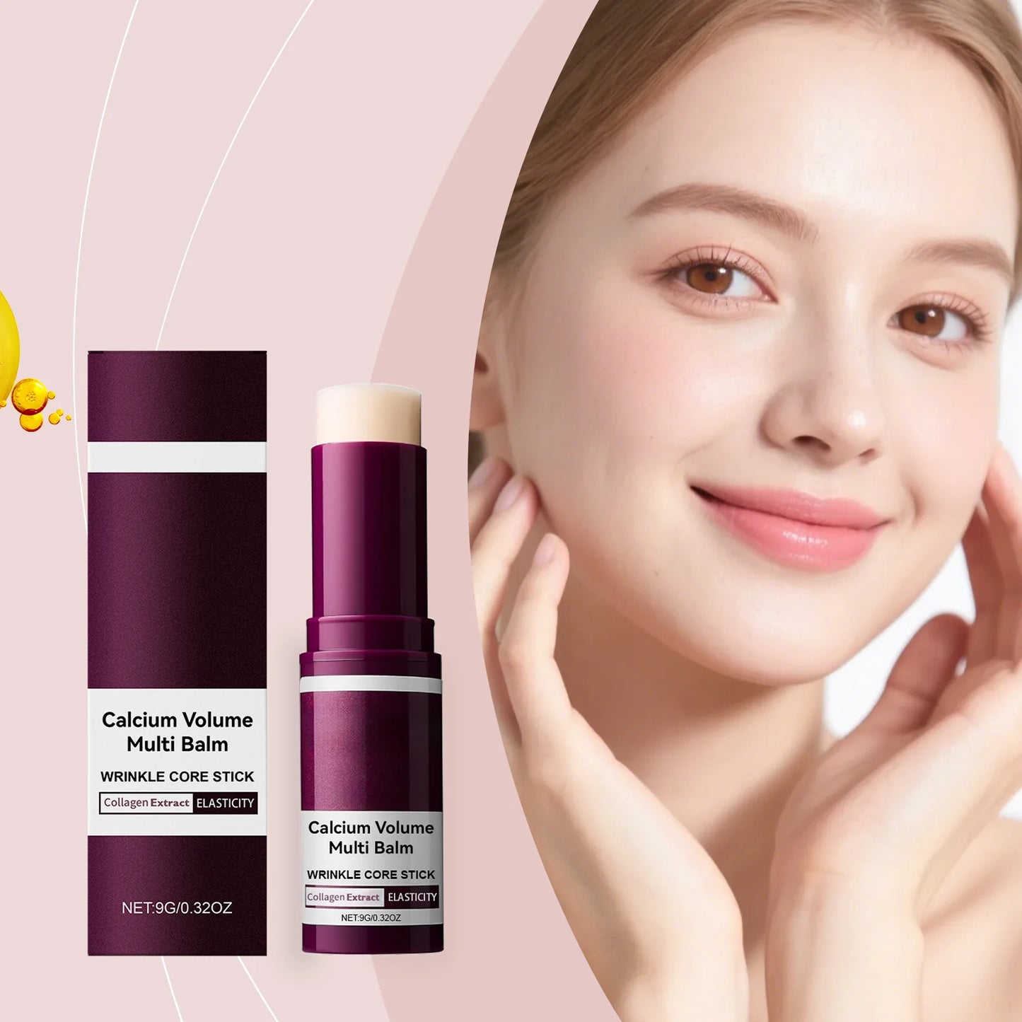 Calcium Volume Multi Balm Hydrating Anti Aging Fade Fine Lines Firming Skin Brightening Nourishing Collagen Moisturing Stick