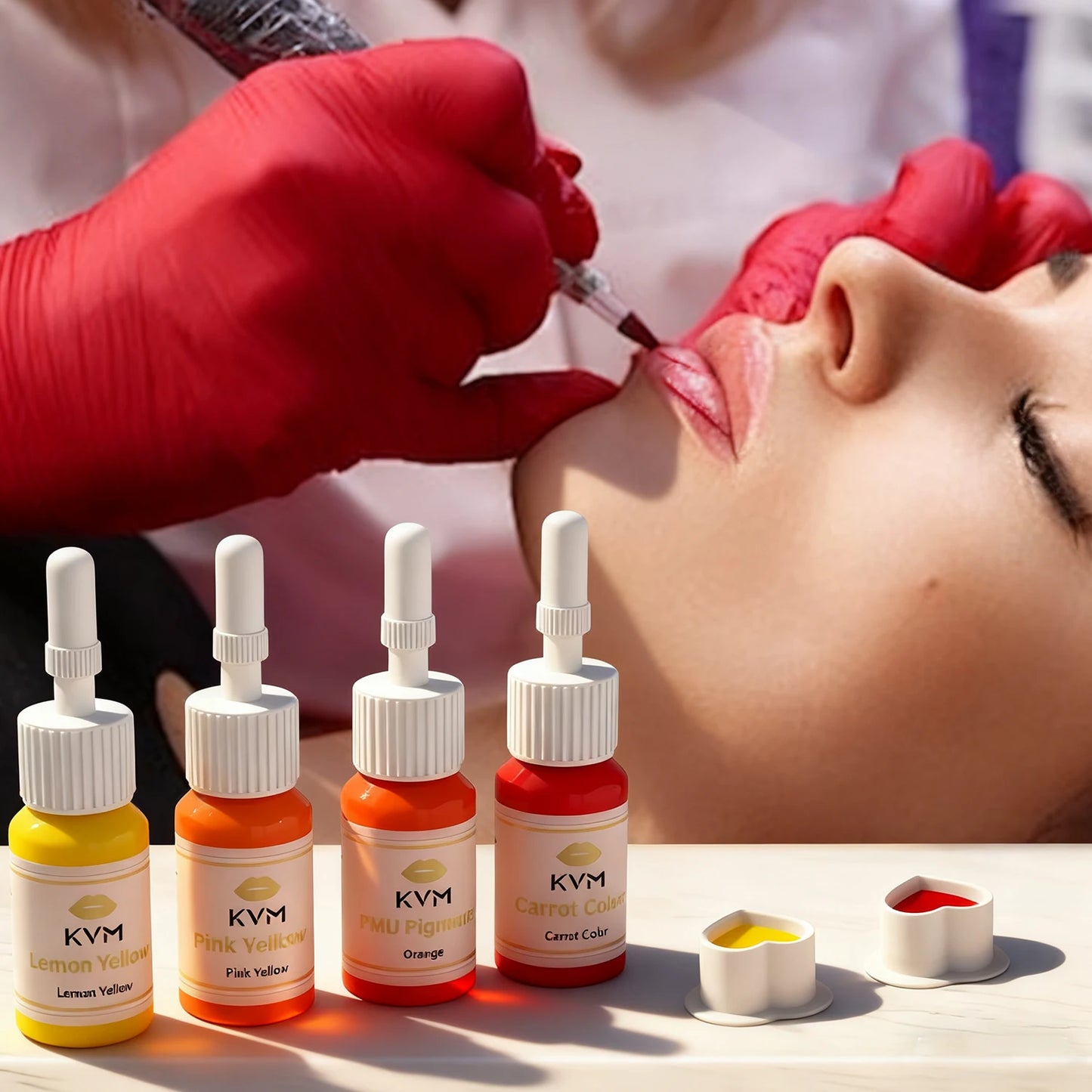 8 Colors 5ML Lip Tattoo Ink Set Semi Permanent Makeup Tattoo Lips Pigments Microblading Body Beauty Health Tattoo Art Supplies