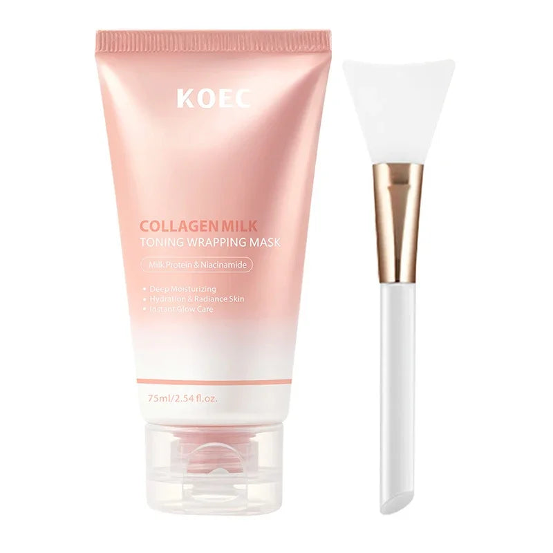 Collagen Milk Toning Wrapping Mask Deep Hydration&Radiance Skin Instant Glow Care Milk Protein & Niacinamide Milky Peel-off Mask