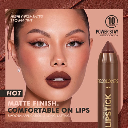 Velvet Lip Liner Crayon, Matte Tapered Gradient Lipstick Pen, Waterproof Non-Sticky Contouring Lip Makeup, Mixed Color System