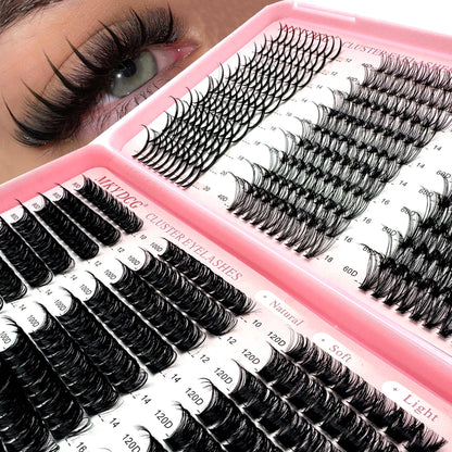60D-100D Cluster Eyelash Extensions with Lash Spikes Lash Clusters Wispy Eyelashes Clusters Fluffier Individual Lashes Clusters