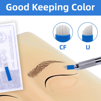20/50pcs Microblading 0.18-0.25mm Tebori Blades Needles Tattoo Needle 7 9 11 12 14 16 18 21 Pin U shape Eyebrow Needles Makeup